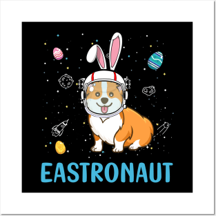 Eastronaut Corgi Astronaut Easter Day Posters and Art